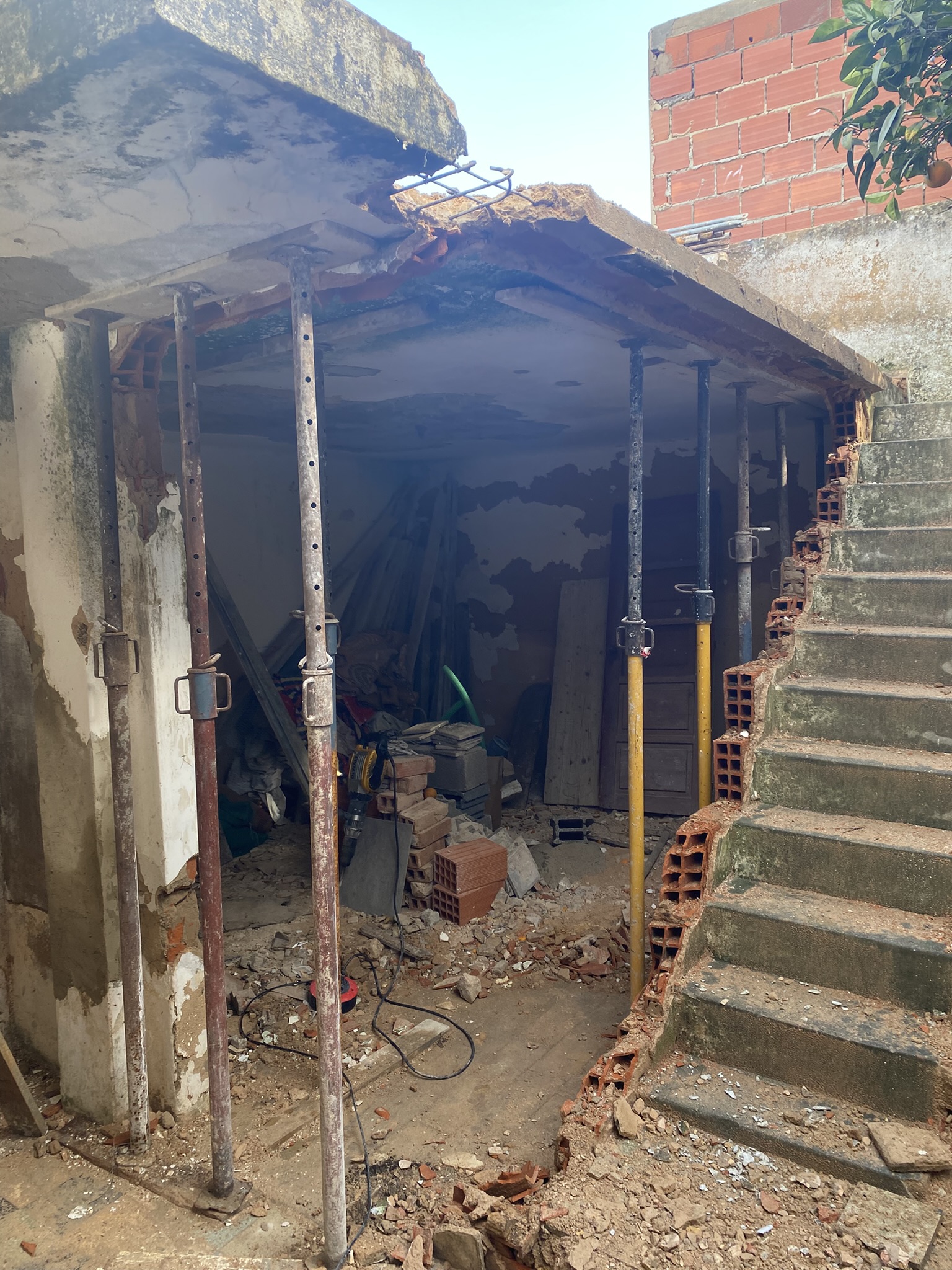 Courtyard image of galeria with old stairs