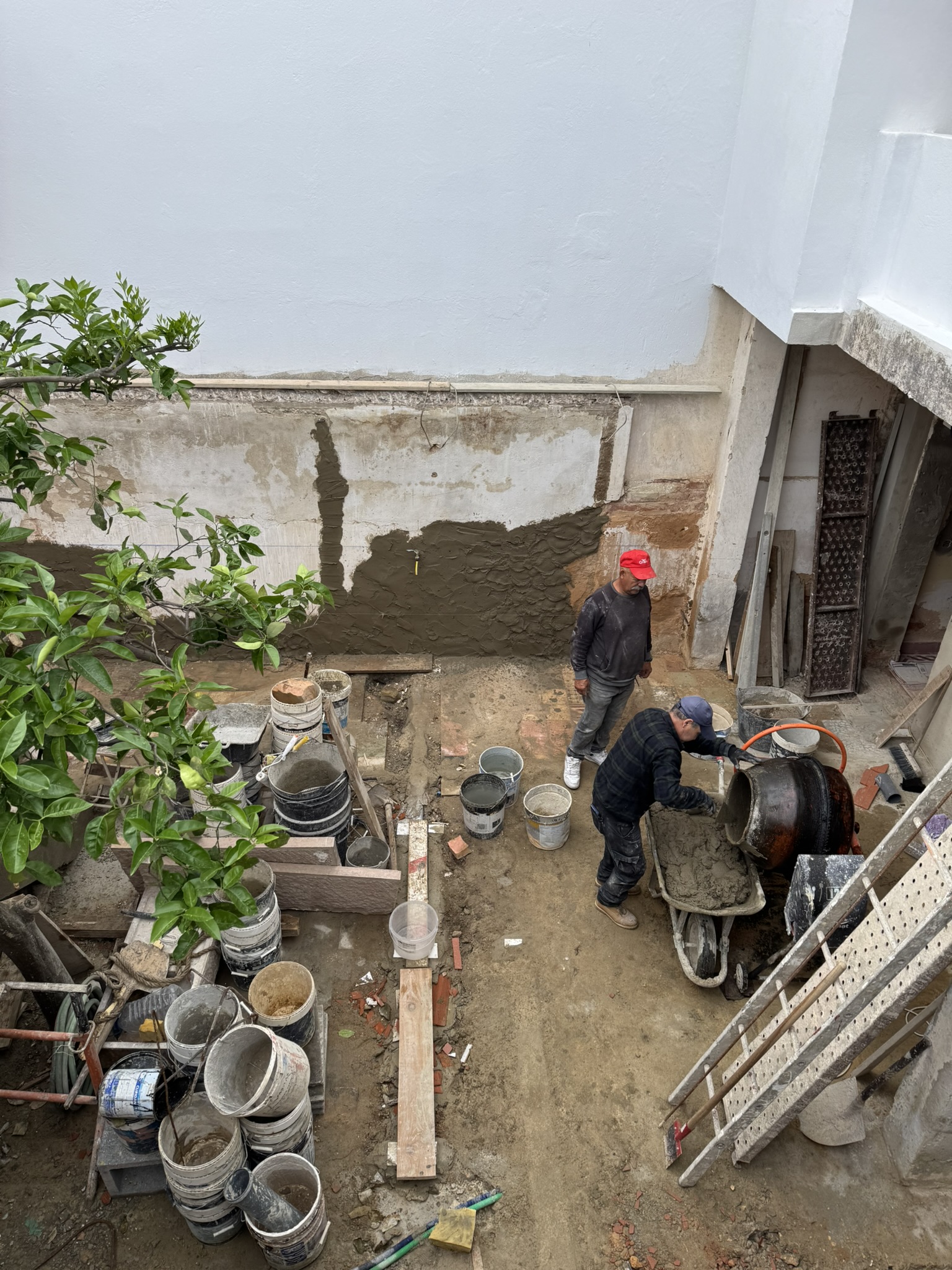 South wall water and drainage